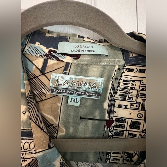 Men's Campia Golf Themed Short Sleeved Button Down Shirt - Picture 4 of 5